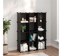 Vidaxl Cubes De Rangement 12 Pcs Noir Pp Noir