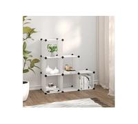 vidaXL Cubes de rangement 6× – Transparent PP empilables pour intérieur