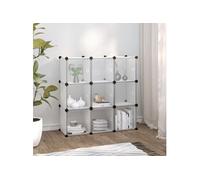 vidaXL Cubes de rangement 340557 – 9 pièces avec portes en PP transparent