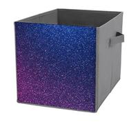 Cubes de rangement à paillettes néon, bacs de rangement pliables en tissu avec deux poignées, paniers cubes pliables bleu rose Bokeh pour étagère, organisateurs de placard et boîte de rangement