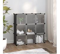 Cubes de rangement modulaires - vidaXL - 9 cubes - Noir - PP et acier - 94,5x31,5x93,5 cm - Capacité 10 kg par cube