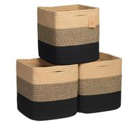 Cubes de rangement NaturalCozy de 28 cm, paniers tress s en corde de coton, lot de 3 | Bacs de rangement | Paniers de rangement carr s pour tag