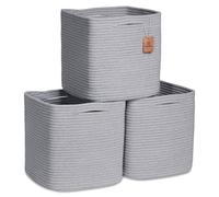 Cubes de rangement NaturalCozy de 28 cm, paniers tress s en corde de coton, lot de 3 | Bacs de rangement | Paniers de rangement carr s pour tag