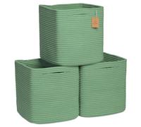 Cubes de rangement NaturalCozy de 28 cm, paniers tress s en corde de coton, lot de 3 | Bacs de rangement | Paniers de rangement carr s pour tag