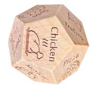Cubes de tapis de parc, cubes de nourriture de nuit - petites décisions de dîner - 12 - cubes en bois latéraux pour son couple LUI -couple, jeux de dés décisifs alimentaires, sortir ensemble blocs de