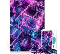 Cubes de Verre néon pour Adultes, Puzzle de 1000 pièces, Jouet Intelligent et ludique, découpe précise, Objet de Collection (50x75cm)