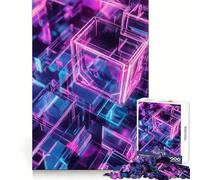 Cubes de Verre néon, Puzzle de 1000 pièces pour Adultes, Jeu d'entraînement cérébral, Divertissement paisible, œuvre d'art à Assembler (38x26cm)