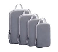 Cubes d'emballage De Compression De Voyage - Cubes De Compression De Bagages | Lot De 4 Organisateurs De Voyage, Sacs Réutilisables pour Mauvaises Imperméables pour Valises Et Voyage, Gris,