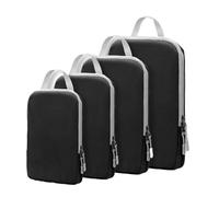 Cubes d'emballage de compression, organisateur de sacs de voyage extensible en 4 pièces, sacs à vide réutilisables, organisateurs de bagages à économie d'espace pour la valise, le vol, le camping et l