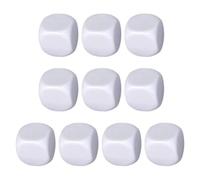 Cubes effaçables à sec, cubes vides, 10 blocs de dés arrondis en acrylique | Cubes blancs inscriptibles à six côtés pour coller des blocs de construction numérotés pour compter les mathématiques