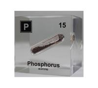 Cubes Élément 5cm/2in Incastés dans du Lucite Acrylique Transparent pour Collections d’Éléments et Matériel d’Expérience en Laboratoire-15-P (Phosphorus)