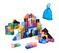 Cubes en bois blocs de construction jouets en bois ensemble de 108 pièces