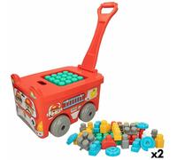 Cubes en bois Color Block valise pompier 30 pièces (2 pièces)