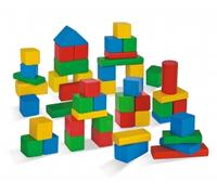 Cubes en bois colorés - 50 pièces
