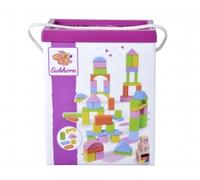 Cubes en bois colorés - 75 pièces