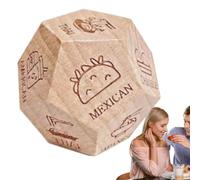 Cubes en Bois de Poche Petits Cubes Alimentaires Jeu de dés de Support Jeu de dés pour la Nourriture Buis Cube en Bois Cube Cadeau