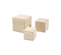 Cubes en bois, dim. 5+6+8 cm, paulownia, 3pièces