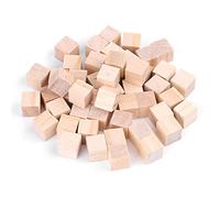 Cubes en Bois Naturels, Blocs Non Finis 10mm pour Puzzles Mathématiques, Artisanat et Projets DIY, 50 Pièces