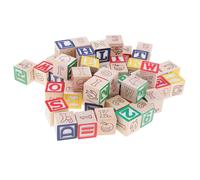 Cubes En Bois Pour Enfant, Jouet Préscolaire Avec Les Nombres De L'Alphabet A Z, 50 Pièces