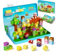 Cubes Magnétiques Enfants Voyage : 100 pcs Boîte Aventure & Blocs - 60 Min Concentration 60 Sec Rangement Figurines - Garçons et Filles 3-8 Ans