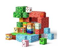 Cubes magnétiques Relaxdays, 108 pièces, Style Pixel, dès 3 Ans, ABS, Multicolores