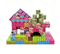 Cubes magnétiques Relaxdays, 154 pièces, Style Pixel, Jouet magnétique, dès 3 Ans, ABS, Multicolores