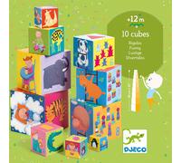 Cubes rigolos à empiler - Djeco - 10 pièces