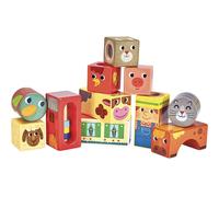 Vilac - Cubes sonores Animaux de la ferme en bois - Dès 18 mois