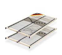 CubeSleep Lot de 2 sommiers à lattes 5 zones Base 28 lattes 80 x 200 cm | Lot de 2 - Extra plat - Réglage de la dureté 5 fois - Fabriqué en Allemagne - Certifié GS - Sécurité testée