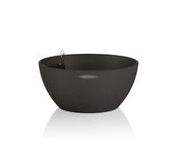 Lechuza - Pot de Fleurs d’Extérieur et d'Intérieur - Stone Cubeto - Réserve d'Eau Intégrée - Coloris Noir Graphite - Ø 30 x 13 cm