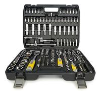 CUBEWAY Coffret 172 Pièces Cliquet et Douilles 1/2", 1/4", 3/8" - Jeu d'Outillage Mécanique Complet avec Douilles Torx, Longues, à Bougie, Embouts et Clés Allen - Coffret à Outils pour Auto Moto