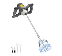 CUBEWAY Malaxeur Mortier Colle 1200W, Malaxeur Beton 220V, Professionnel Melangeur Beton Avec 6 Vitesses (500-1050 tr/min), Betonniere Électrique Pour Mélanger Aliments/Plâtre/Peinture/Ciment/Mortier