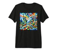 Cubic Art Statue de la Liberté USA Art Abstrait T-Shirt Haut de Gamme