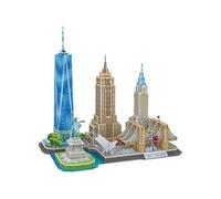 CubicFun MC255h Puzzle 3D US New York City Skyline Building Kits de décoration et cadeau souvenir, Statue de la Liberté, Empire State Building, Bâtiment Chrysler, 123 pièces