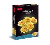 CubicFun 660866 - Puzzle 3D - Fleurs de tournesols - Bouquet de 209 pièces - Kit de bricolage décoratif pour adultes et enfants à partir de 8 ans