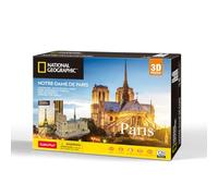 CubicFun 660986 National Geographic Puzzle 3D, Notre-Dame de Paris, Kit de Modélisme 3D avec 128 Pièces, Ensemble de Modélisme pour Enfants de 8 Ans et Plus