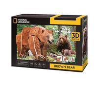 CubicFun - 661096 - National Geographic - Puzzle 3D - Ours Brun - 88 pièces - Kit de modélisation pour Enfants à partir de 8 Ans