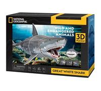 CubicFun - 661098 - National Geographic - Puzzle 3D - Requin Blanc - 72 pièces - Kit de modélisation pour Enfants à partir de 8 Ans