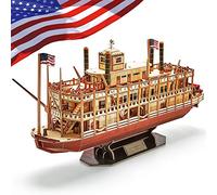 CubicFun Puzzle 3D Bateau à Vapeur du Mississippi - Maquette en Carton, Kit de Construction, Puzzle 3D pour Adultes et Enfants, Décoration & Idée Cadeau, 142 Pièces