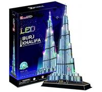 Puzzle 136 Pièces : Puzzle 3D avec LED - Burj Khalifa (Dubai) - Difficulté : 6/8, Cubic Fun G