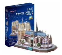 Puzzle 3D GENERIQUE Puzzle 149 Pièces : Puzzle 3D avec LED - Notre Dame de Paris - Difficulté : 6/8, Cubic Fun