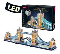 CubicFun Puzzle 3D LED UK Londres Tower Bridge, Modèle Architectural | 222 Pièces Puzzles 3D de Londres Tower Bridge, Kit de Construction, Décoration et Souvenirs, Cadeau pour Adultes et Enfants