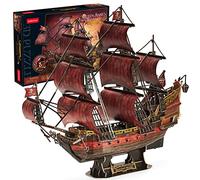 CubicFun Puzzle 3D Maquette de Bateau - La Revanche de la Reine Anne, Maquette de Bateau Pirate à Construire pour Décor d'Intérieur, Cadeau d'Anniversaire pour Femmes et Hommes, 391 Pièces