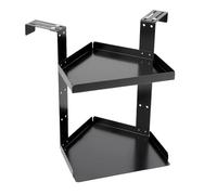 Cubicle Shelves - 2 Layer Adjustable Storage Organizer, Wall Mounted Shelf with Hooks, Metal Frame Design, Space Saving Rack for Office, Kitchen, Bathroom, Bedroom, and Corner Organization