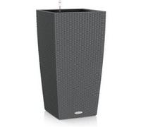 Lechuza - Pot de Fleurs d’Extérieur et d'Intérieur - Cottage Cubico - Réserve d'Eau Intégrée - Coloris Granit - 40 x 40 x 75 cm