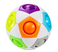 CUBIDI® Balle Anti-Stress Magique Arc en Ciel Édition Football. Puzzle 3D Casse Tete Enfant & Balle Anti Stress Enfant & Adulte. Jeu de Logique & Relaxation. Idéal comme Cadeau Fille 6 Ans.