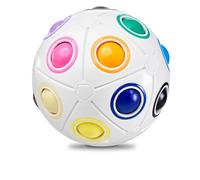 CUBIDI® Grand Balle Anti-Stress Magique Arc en Ciel. Puzzle 3D Casse Tete Enfant & Balle Anti Stress Enfant & Adulte. Jeu de Logique & Relaxation. Idéal comme Cadeau Fille 6 Ans.