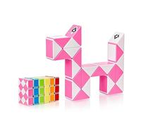 CUBIDI® Magic Snake Cube | Jouet de Poche pour Les Enfants de 4 à 8 Ans | Cadeau Anniversaire Enfants invites | Cadeau pour élèves - 24 Blocs | 2,3 mm x 1,8 mm | Rose