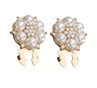 cubieertas para Botones de Camisa - Broche de Puño Blusa Rhinestone Perla | 2 Piezas De Botón De Costura En Forma De Flor Para Mujeres Vestido Boda Negocios Diario Fiesta Decoración