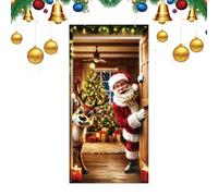 Cubierta De Puerta Principal De Navidad | Fondo De Fiesta Para Vacaciones De Invierno 2D - Cubierta De Estandarte Decoración Navideña Para Puertas | Para Interior Exterior Cocina Fiesta